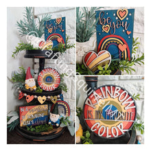Load image into Gallery viewer, Rainbow Tiered Tray File SVG, Glowforge Tier Tray