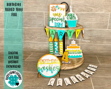 Load image into Gallery viewer, Birthday Tiered Tray file SVG, Glowforge, Celebrate Candles, Lucky Heart Designs