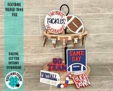 Load image into Gallery viewer, Football Tiered Tray File SVG, Tier Tray Decor, Glowforge, LuckyHeartDesignCo