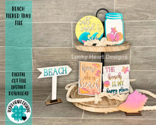 Load image into Gallery viewer, Beach Tiered Tray File SVG, Glowforge Tier Tray Decor