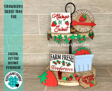 Load image into Gallery viewer, Strawberry Tiered Tray File SVG, Glowforge Tier tray