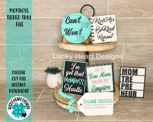 Load image into Gallery viewer, Momboss Tiered Tray File SVG, Glowforge, Tier Tray Mom Boss