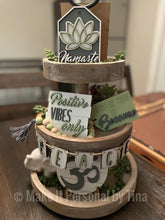 Load image into Gallery viewer, Namaste Tiered Tray File SVG, Glowforge Meditation Buddhist