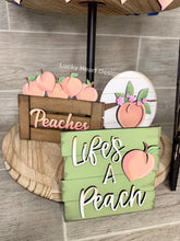 Load image into Gallery viewer, Peach Tiered Tray File SVG, Glowforge Laser, Peaches Fruit Tier Tray, LuckyHeartDesignsCo