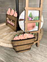Load image into Gallery viewer, Peach Tiered Tray File SVG, Glowforge Laser, Peaches Fruit Tier Tray, LuckyHeartDesignsCo