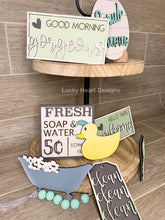 Load image into Gallery viewer, Bathroom Tiered Tray File SVG, glowforge tier tray