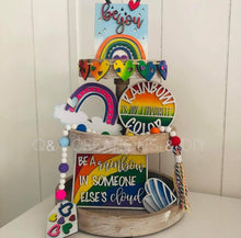 Load image into Gallery viewer, Rainbow Tiered Tray File SVG, Glowforge Tier Tray