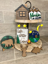 Load image into Gallery viewer, Cabin Tiered Tray File SVG, Glowforge Laser, Camping Tier Tray, LuckyHeartDesignsCo