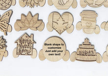 Load image into Gallery viewer, Extra Shapes for 15" Shiplap Interchangeable Gnome File SVG, Glowforge Laser, LuckyHeartDesignsCo