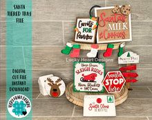 Load image into Gallery viewer, Santa Tiered Tray File SVG, Christmas Holiday Tier Tray, Glowforge Laser, LuckyHeartDesignsCo