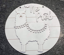 Load image into Gallery viewer, No Prob Llama Door hanger Sign File SVG, Glowforge Laser, LuckyHeartDesignsCon