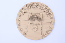 Load image into Gallery viewer, Llama Floral Door Hanger File SVG, Glowforge Laser, No Problem Llama, LuckyHeartDesignCo