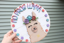 Load image into Gallery viewer, Llama Floral Door Hanger File SVG, Glowforge Laser, No Problem Llama, LuckyHeartDesignCo