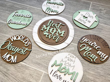Load image into Gallery viewer, Interchangeable Mother's Day Shiplap Round Sign File SVG, Mom Glowforge Laser, LuckyHeartDesignsCo