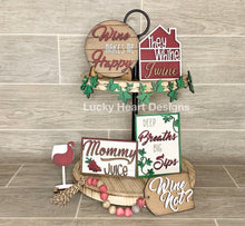 Load image into Gallery viewer, Wine Tiered Tray File SVg, Glowforge tier tray, Lucky Heart Designs