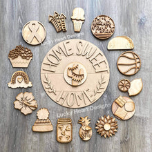 Load image into Gallery viewer, Interchangeable Home Sweet Home Sign Door Hanger, File SVG, Glowforge Laser