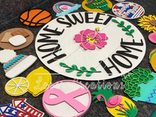 Load image into Gallery viewer, Interchangeable Home Sweet Home Sign Door Hanger, File SVG, Glowforge Laser