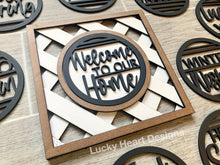 Load image into Gallery viewer, Interchangeable Modern Style File SVG, Glowforge Laser, Lattice Sign, LuckyHeartDesignsCo