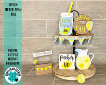 Load image into Gallery viewer, Lemon Tiered Tray File SVG, Glowforge Lemonade tier tray