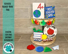 Load image into Gallery viewer, School Teacher Tiered Tray File SVG, Glowforge Tier Tray, Apple