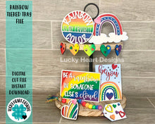 Load image into Gallery viewer, Rainbow Tiered Tray File SVG, Glowforge Tier Tray
