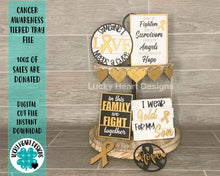 Load image into Gallery viewer, Cancer Awareness Tiered Tray File SVG, Glowforge Fundraiser