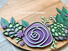 Load image into Gallery viewer, Succulent Floral Round File SVG, Glowforge Laser, LuckyHeartDesignsCo