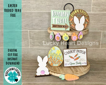 Load image into Gallery viewer, Easter Tiered Tray File SVG, Bunny Tier Tray Glowforge, Lucky Heart Designs