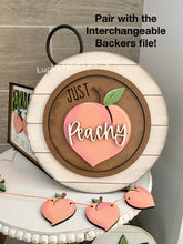 Load image into Gallery viewer, Peach Tiered Tray File SVG, Glowforge Laser, Peaches Fruit Tier Tray, LuckyHeartDesignsCo