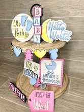Load image into Gallery viewer, Baby Tiered Tray File SVG, Baby Shower Tier Tray, Glowforge Laser, LuckyHeartDesignsCo