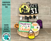 Load image into Gallery viewer, Halloween Tiered Tray File SVG, Glowforge Laser, LuckyHeartDesignsCo