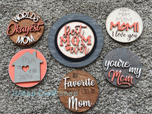 Load image into Gallery viewer, Interchangeable Mother's Day Shiplap Round Sign File SVG, Mom Glowforge Laser, LuckyHeartDesignsCo