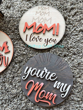 Load image into Gallery viewer, Interchangeable Mother's Day Shiplap Round Sign File SVG, Mom Glowforge Laser, LuckyHeartDesignsCo