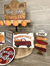 Load image into Gallery viewer, Fall Tiered Tray File SVG, Glowforge Laser, Pumpkin, LuckyHeartDesignsCo