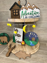 Load image into Gallery viewer, Cabin Tiered Tray File SVG, Glowforge Laser, Camping Tier Tray, LuckyHeartDesignsCo