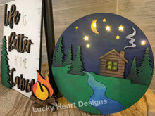 Load image into Gallery viewer, Cabin Tiered Tray File SVG, Glowforge Laser, Camping Tier Tray, LuckyHeartDesignsCo