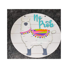 Load image into Gallery viewer, No Prob Llama Door hanger Sign File SVG, Glowforge Laser, LuckyHeartDesignsCon