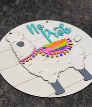 Load image into Gallery viewer, No Prob Llama Door hanger Sign File SVG, Glowforge Laser, LuckyHeartDesignsCon