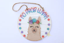 Load image into Gallery viewer, Llama Floral Door Hanger File SVG, Glowforge Laser, No Problem Llama, LuckyHeartDesignCo