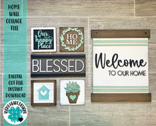 Load image into Gallery viewer, Home Wall Collage File SVG, Glowforge Sign, LuckyHeartDesignsCo