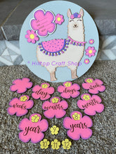 Load image into Gallery viewer, Baby Llama Milestone Sign File SVG, Glowforge Laser, Nursery, LuckyHeartDesignsCo