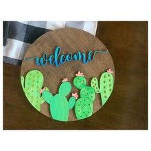 Load image into Gallery viewer, Cactus Door Hanger File SVG, Glowforge File SVG, Cacti Sign, LuckyHeartDesignsCo