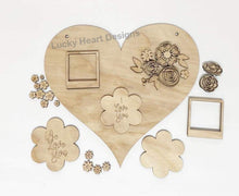 Load image into Gallery viewer, Mother's Day Heart Floral Door Hanger File SVG, Glowforge Laser, LuckyHeartDesignsCo
