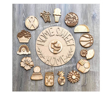 Load image into Gallery viewer, Interchangeable Home Sweet Home Sign Door Hanger, File SVG, Glowforge Laser