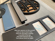 Load image into Gallery viewer, Standing Interchangeable Camper File SVG, Camping Sign File, Seasonal Shapes, LuckyHeartDesignsCo