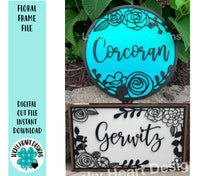 Load image into Gallery viewer, Floral Frame File (rectangle and round), SVG FILE