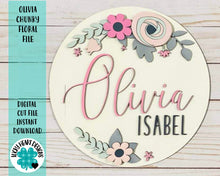 Load image into Gallery viewer, Olivia Chunky Floral file, SVG file