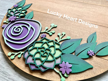 Load image into Gallery viewer, Succulent Floral Round File SVG, Glowforge Laser, LuckyHeartDesignsCo
