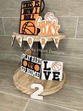 Load image into Gallery viewer, Basketball Tiered Tray File SVG, Sports Tier Tray Glowforge, LuckyHeartDesignsCo