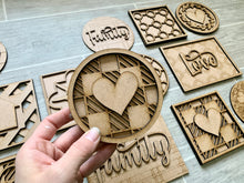 Load image into Gallery viewer, Patterned Tiered Tray Backers File SVG, Glowforge SIGN, LuckyHeartDesignsCo